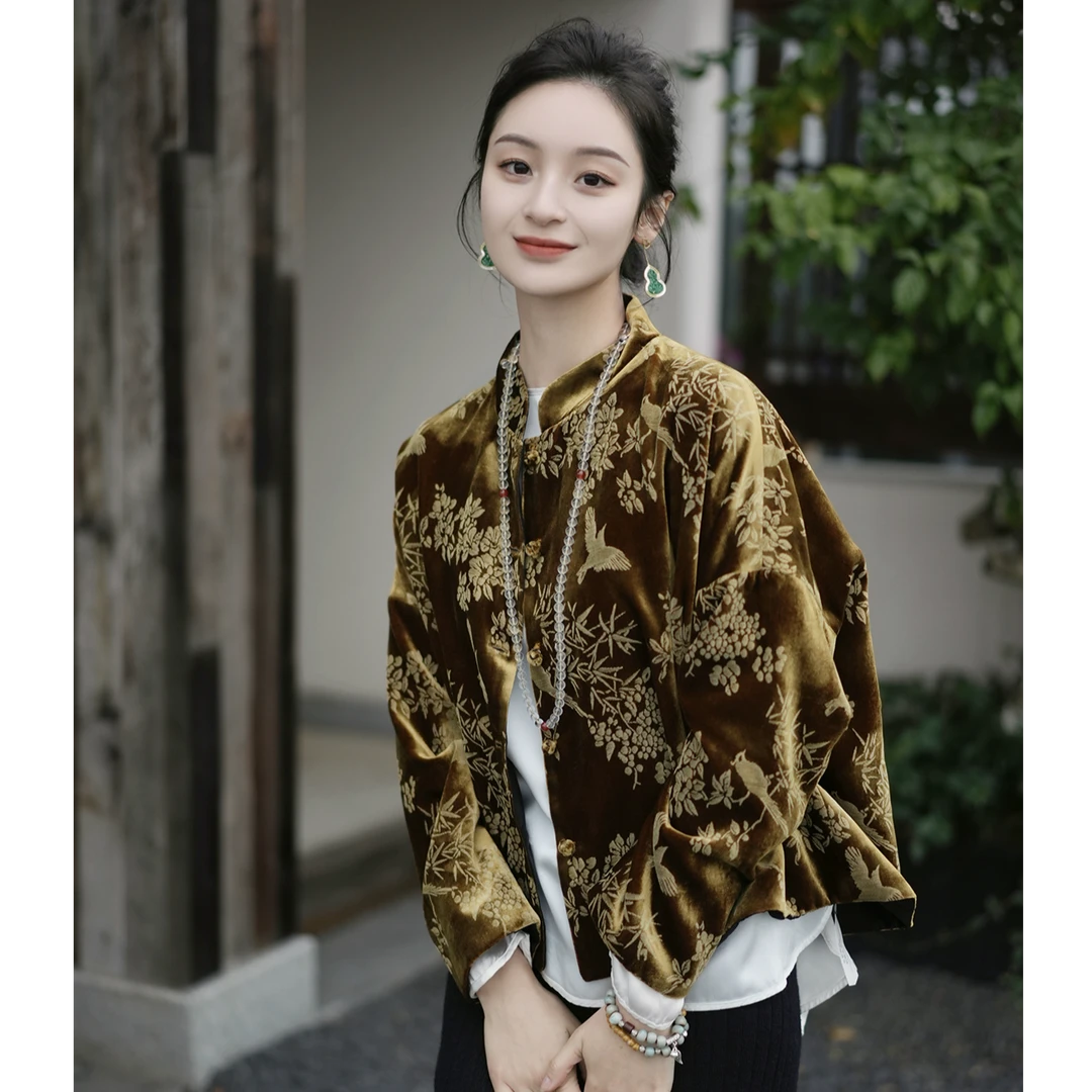 盛唐婧 |丝绒小鸟双面穿外套（不夹棉）