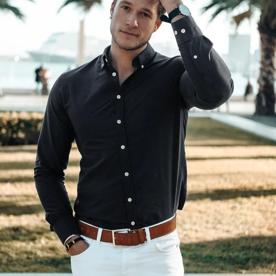 休闲春秋男士花纹衬衫