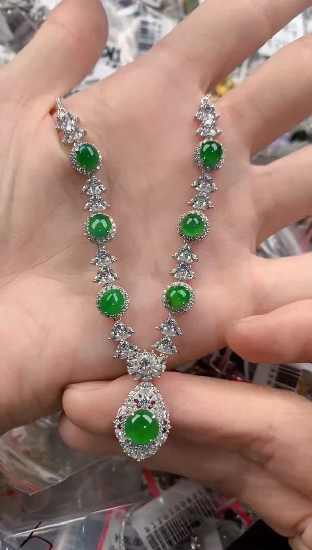 银S925镶嵌戒指翡翠1111----6