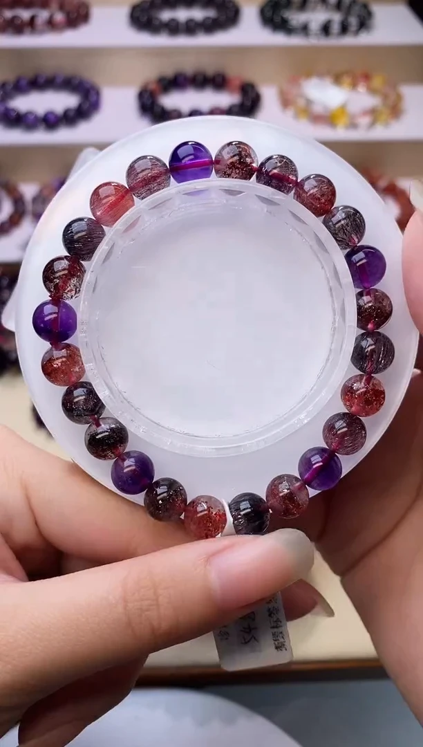 【闪购商品】水晶手链未镶嵌黑加仑超七8m+