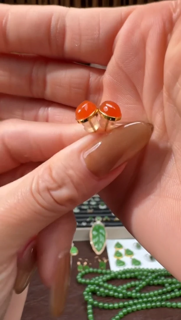 颈饰18K金镶嵌南红玛瑙62李玲12.17多样性拍一发一