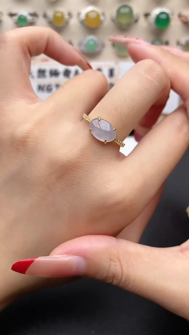 【闪购商品】翡翠戒指银S925镶嵌一物一证一礼盒