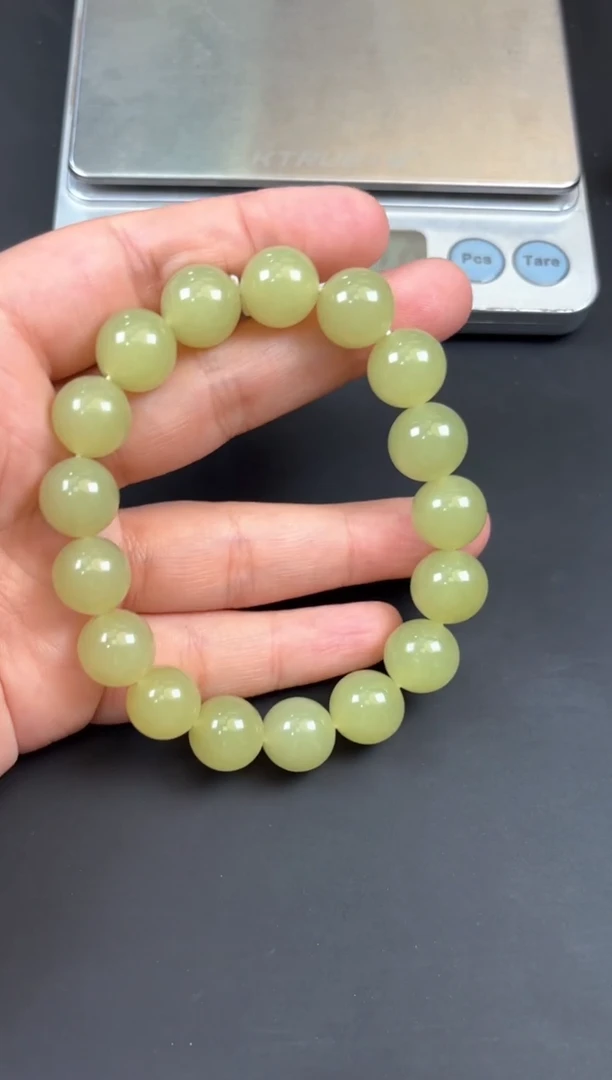 手串未镶嵌和田玉若羌微色差卡12手串