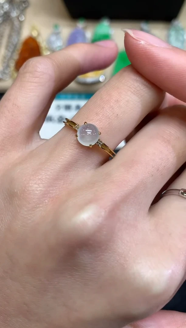 【闪购商品】翡翠戒指18K金镶嵌蛋面【无服务费】