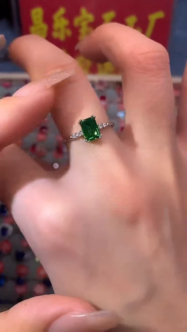 【闪购商品】透辉石戒指银S925镶嵌1111