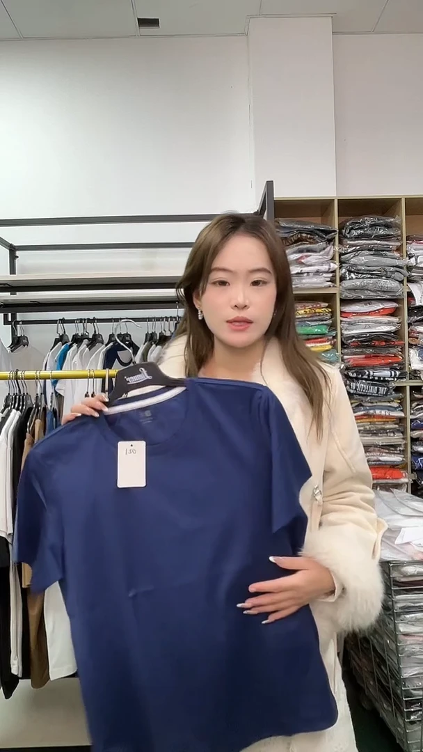 021短袖T恤 藏青色 S码 女款80支