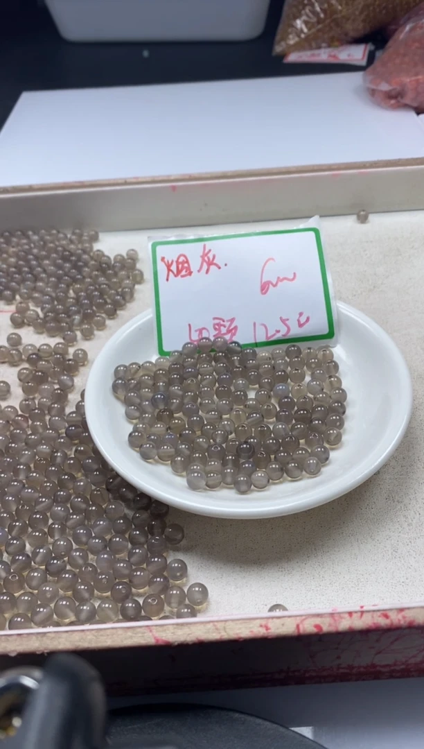 【闪购商品】玛瑙/玉髓颈饰未镶嵌w338烟灰6mm*50颗