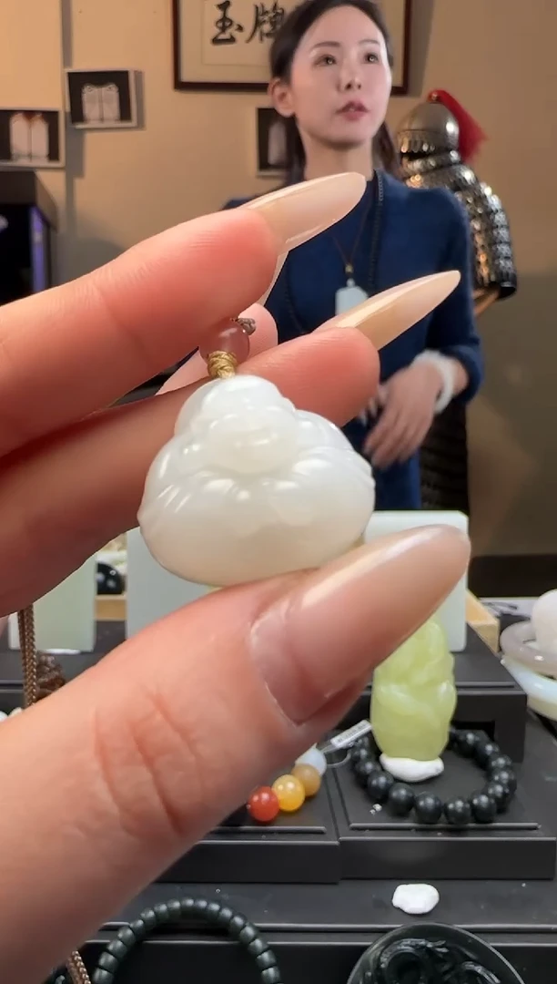 【闪购商品】和田玉白玉弥勒佛未镶嵌吊坠