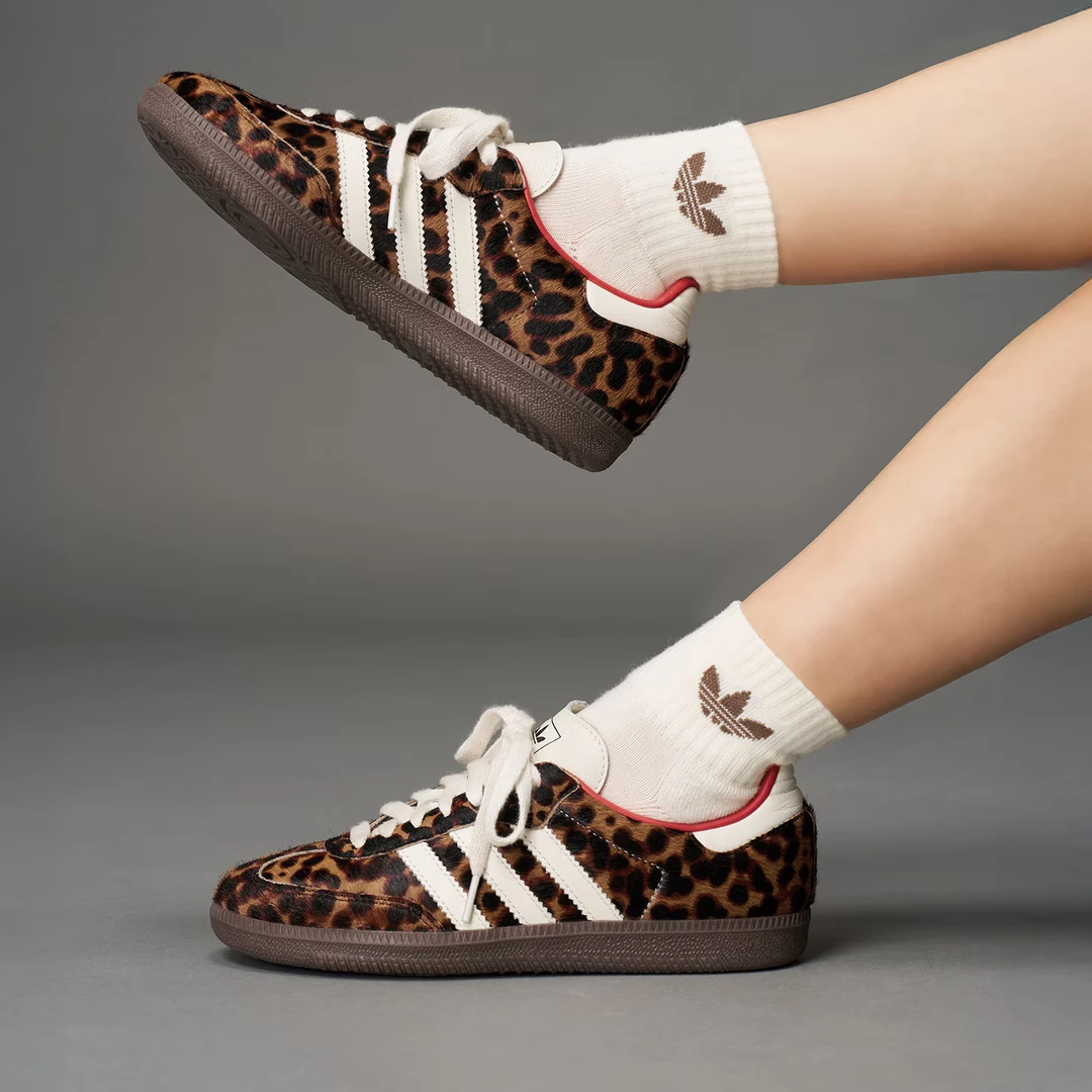 adidas阿迪达斯三叶草 [T头鞋] SAMBA OG豹纹运动鞋德训鞋JI2734