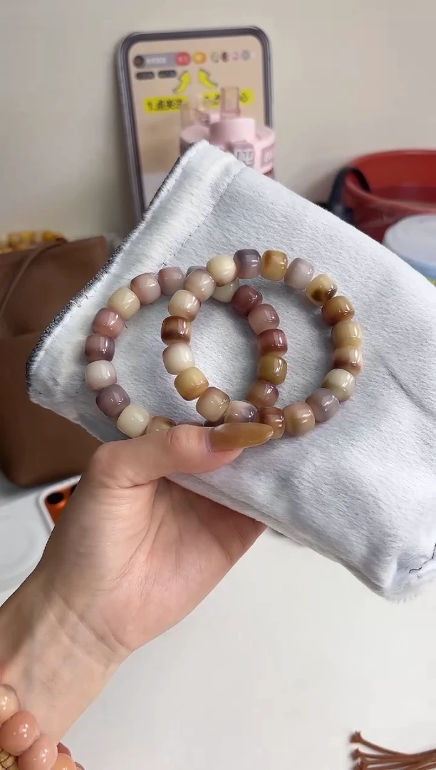 手串菩提根/象牙果沐e76紫美人玉化桶珠10*12mm手串