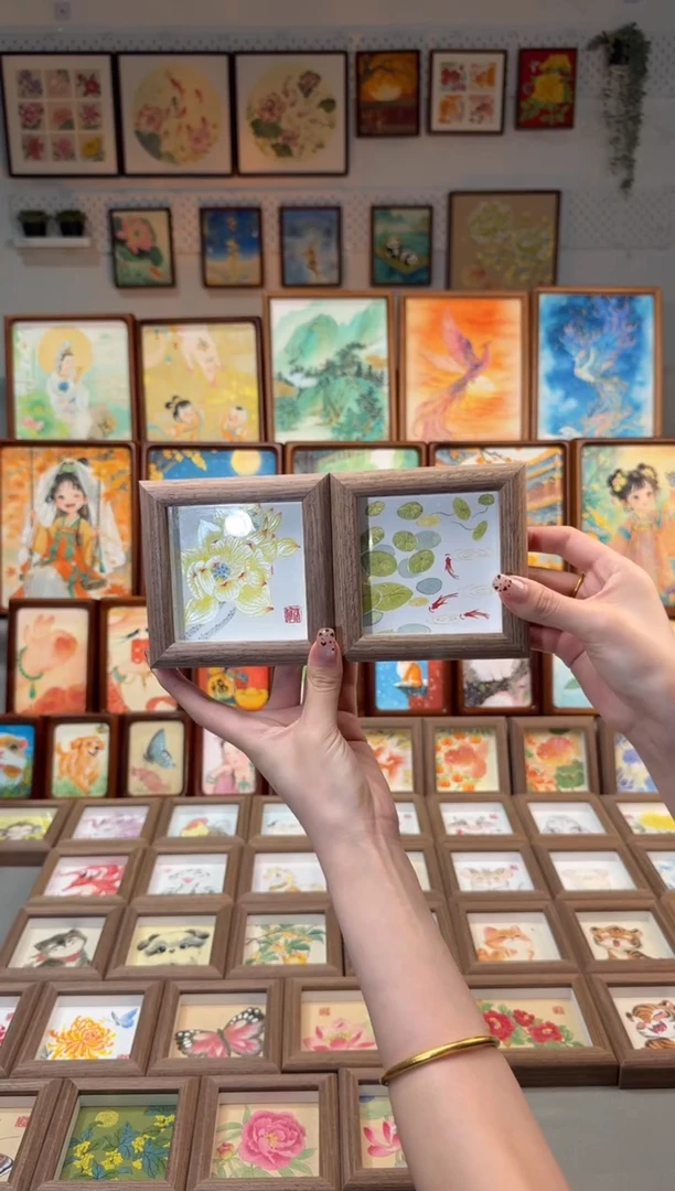 国画金荷花 金钱草 一组11