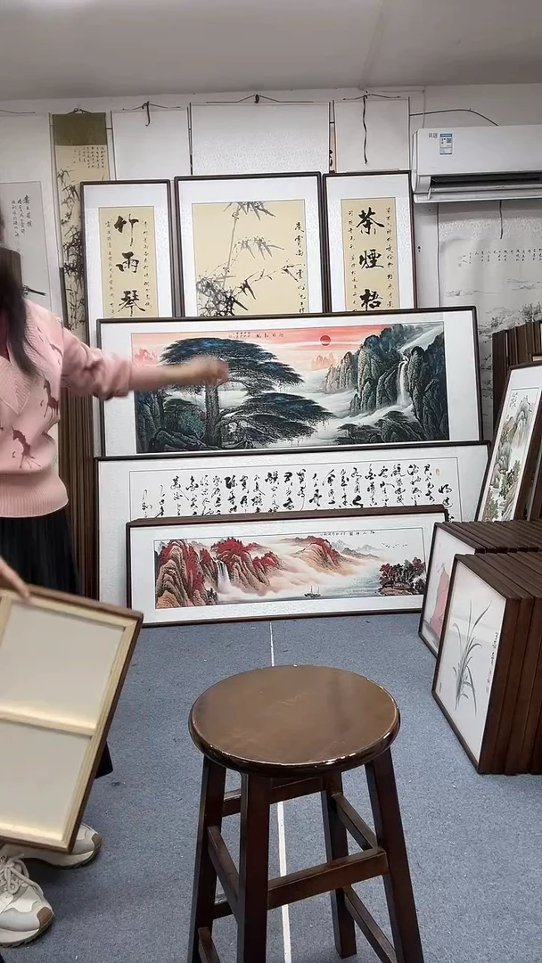 国画尺寸8382mi13实木画框京东包邮手绘