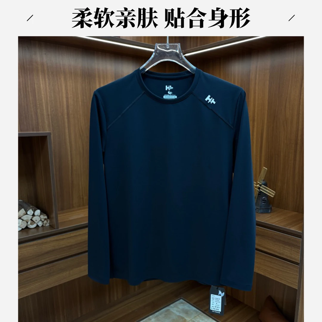 JG539新款户外男士秋季硅胶圆领休闲长袖情侣T恤上衣透气打底2025