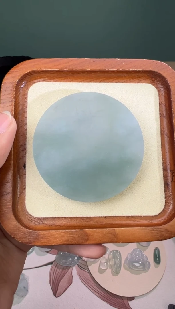 定制翡翠未镶嵌白***糖糯冰镯芯