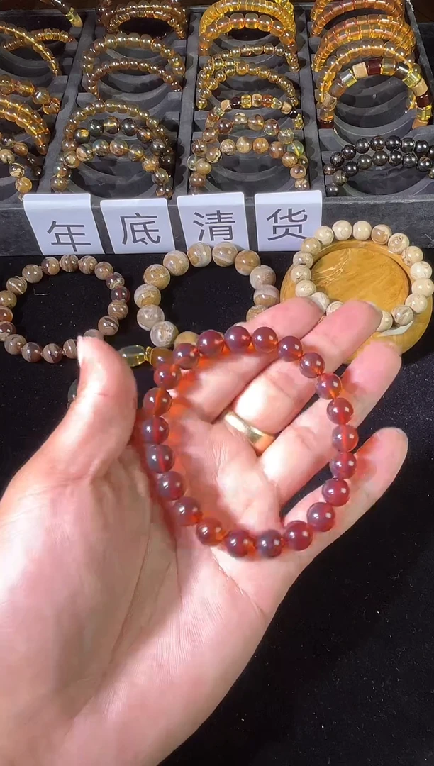 琥珀颈饰未镶嵌紫罗兰9mm手串
