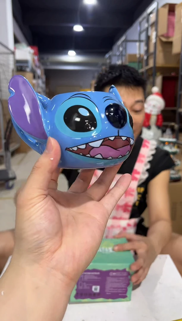 瓷片小号原盒史迪仔双耳杯