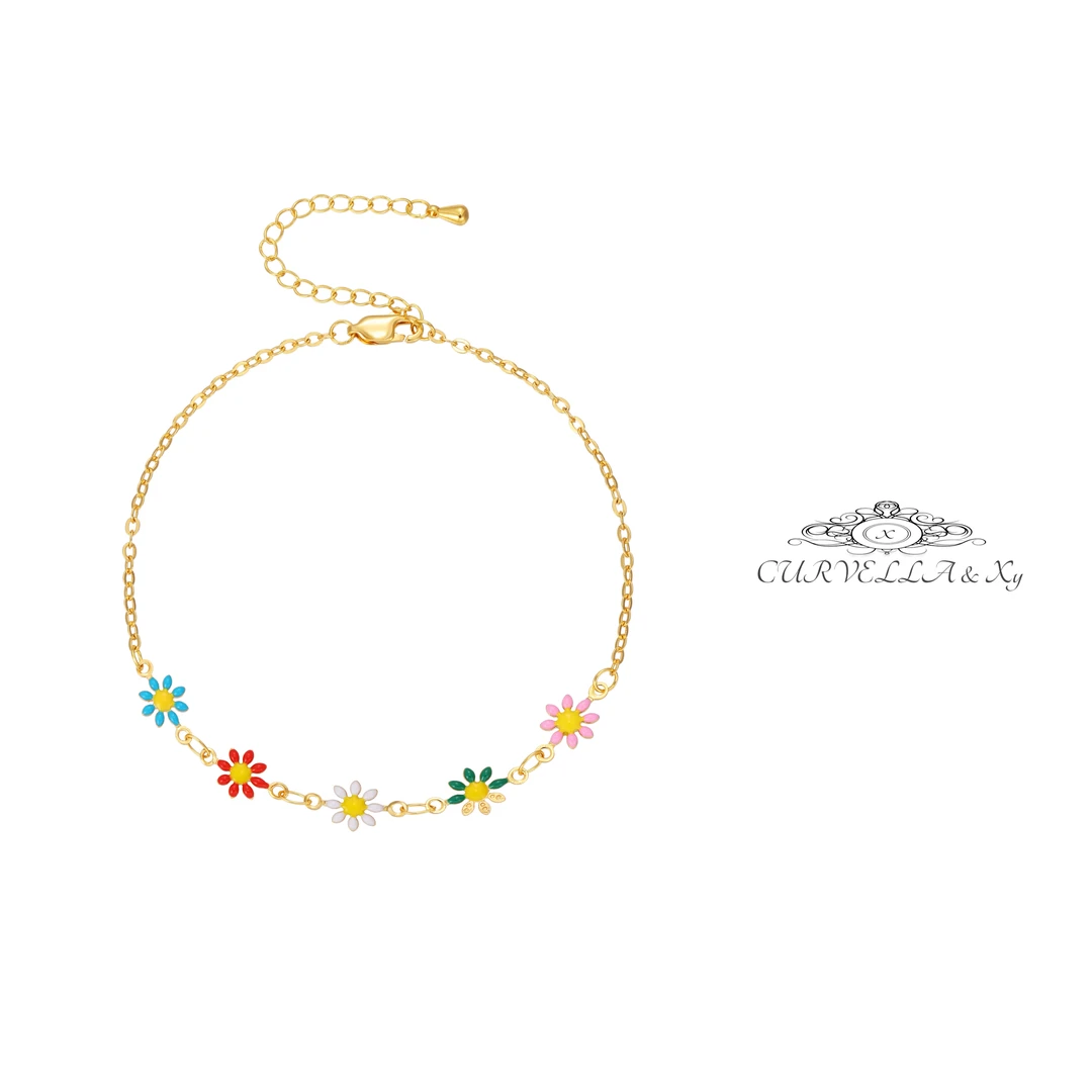 铜合金手链 【多巴胺系列-莫奈花园】轻奢气质简约时尚加长款手链