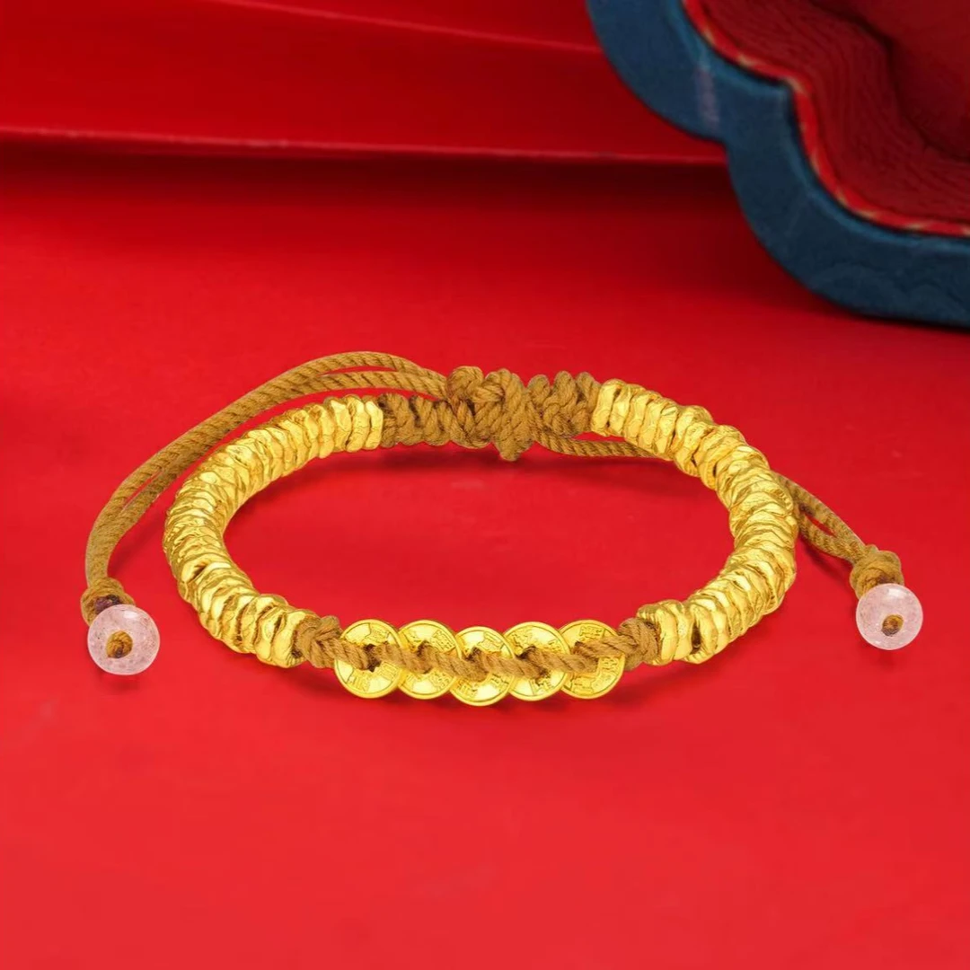 足金999 黄金碎金子五帝钱币盘缠