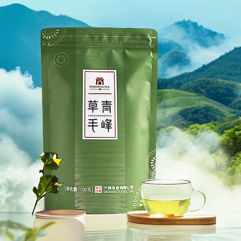 大商茶园草青·毛峰 直立自封袋绿茶100g 四川毛峰型绿茶
