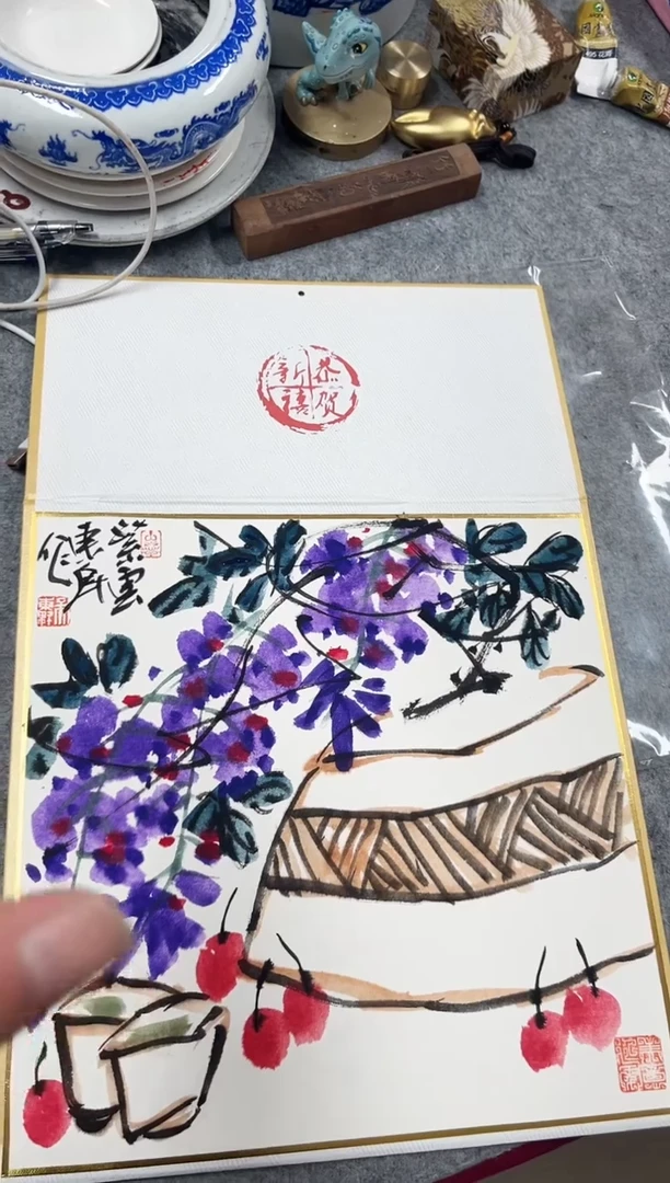 国画吴老师35x35挂历