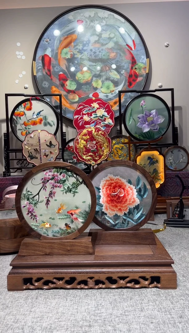 刺绣一对纯手工苏绣双面绣