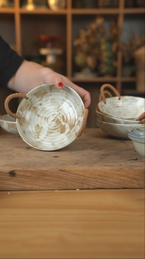 粉影系列的6英寸麻绳螺纹小提篮1个