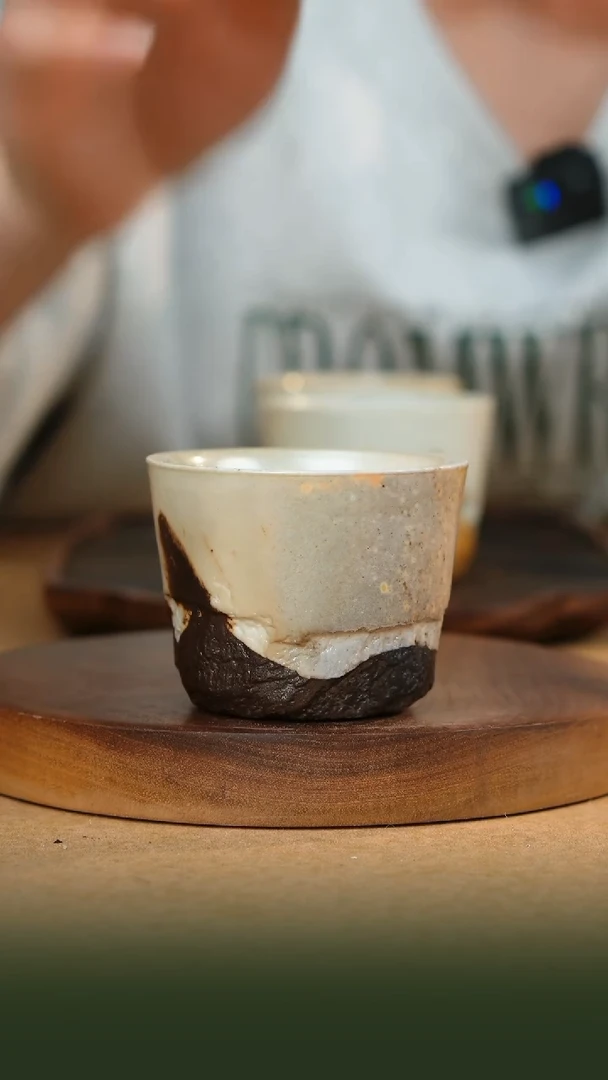 【闪购商品】古法龙窑柴烧主人杯叠泥手工刀刻