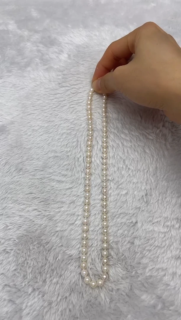 项链银S925镶嵌海水珍珠AK羽皇金5.5-6mm