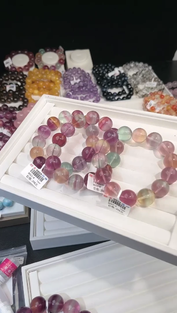 【闪购商品】萤石手链未镶嵌多样性发一彩萤石16mm