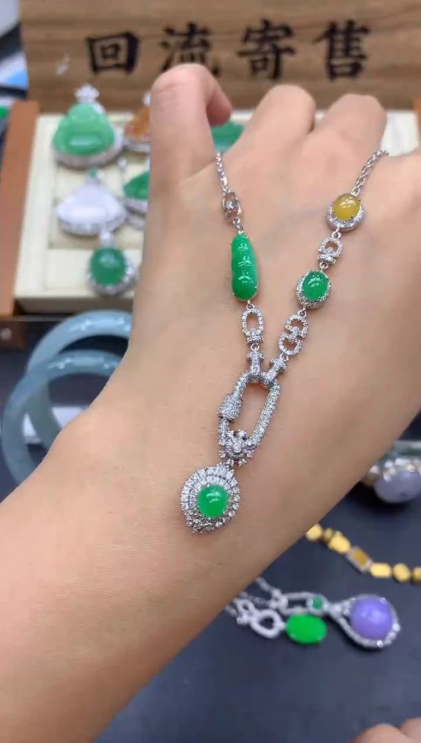 【闪购商品】翡翠颈饰18K金镶嵌553-分单-总价36300