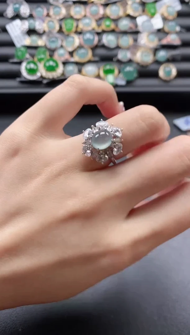 【闪购商品】翡翠戒指银S925镶嵌51511