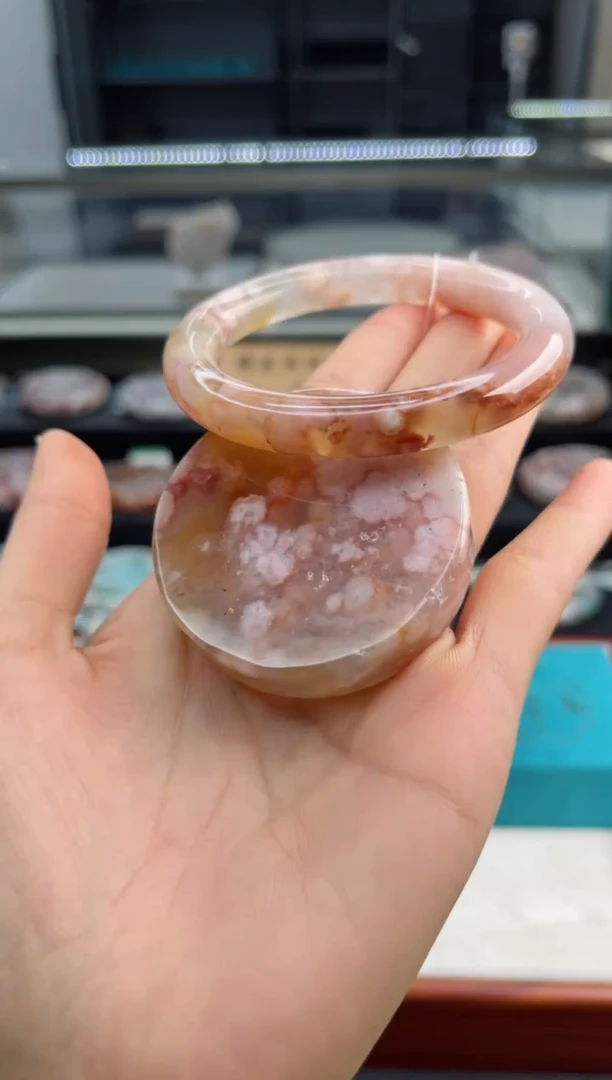 石英质玉手镯未镶嵌57圈口（赠送镯心）342423