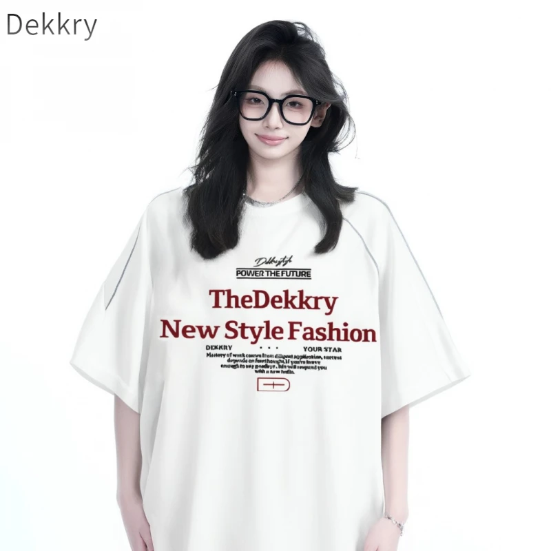 Dekkry短袖青年落肩袖夏季T恤小众百搭半袖学生时尚休闲潮流