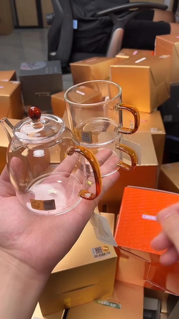 @@禾器晶彩宴臣壶琥珀色+清禾杯琥珀2只