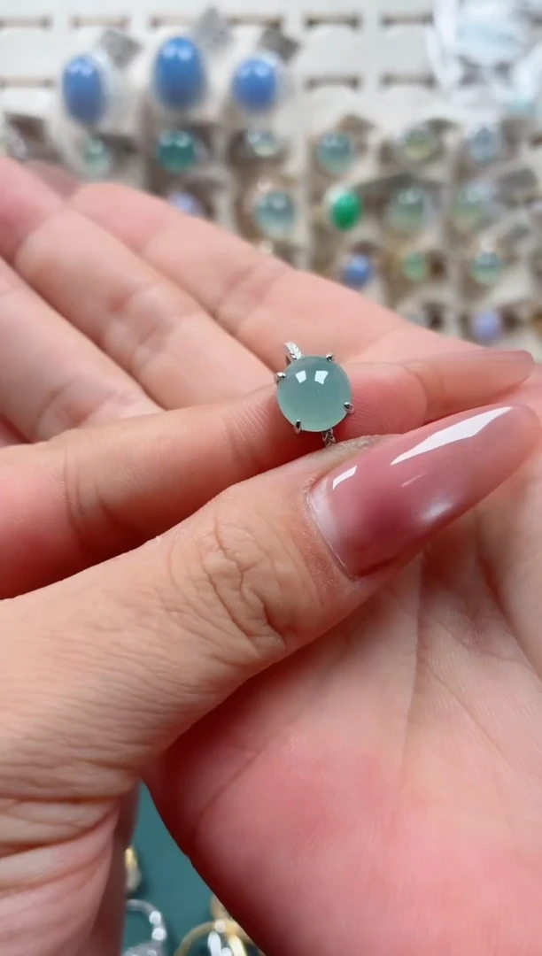 银S925镶嵌戒指翡翠.