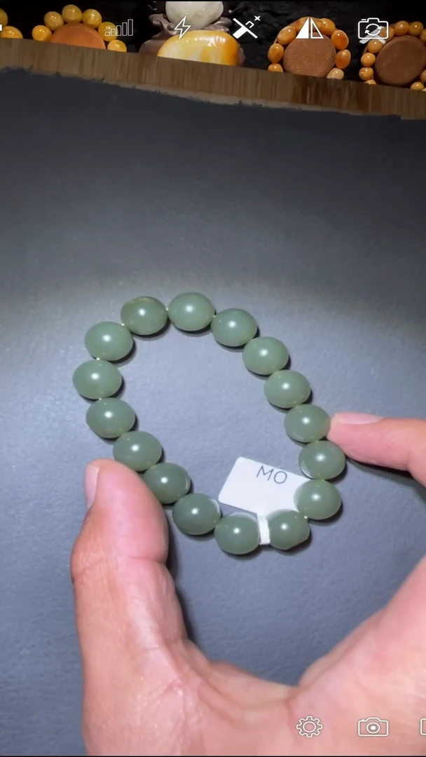 未镶嵌和田玉把件MO 圆珠手串卡12