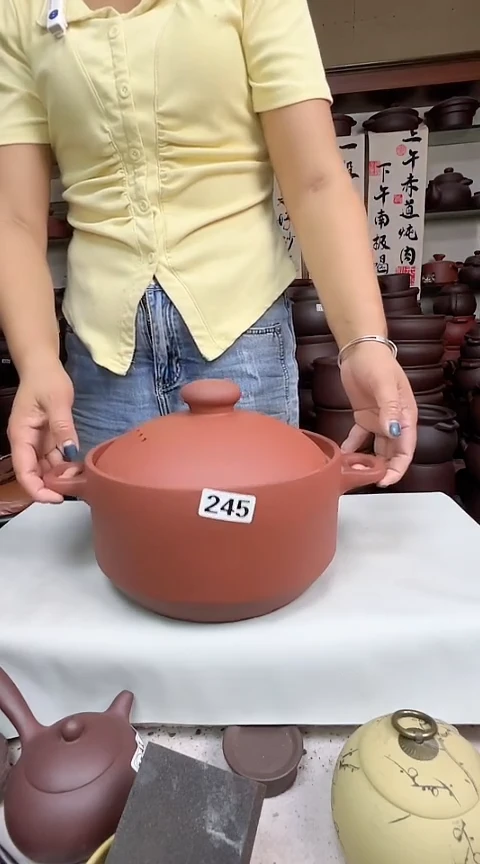 宜兴紫砂微瑕4升镂空把手245