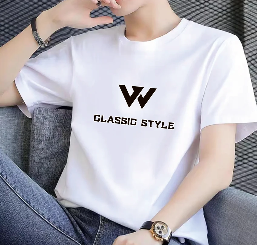 夏季新款纯棉圆领T恤男潮流百搭短袖宽松休闲半袖情侣装韩版上衣t