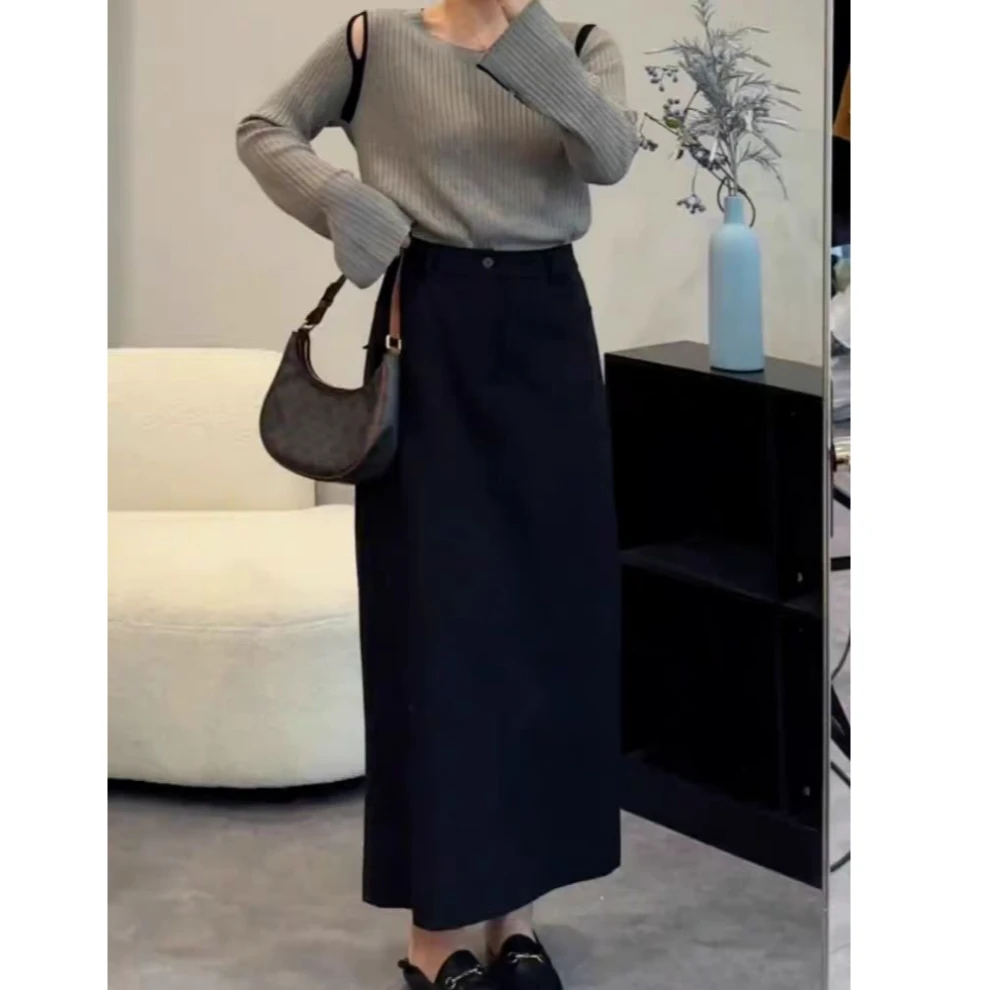 （柚子同款）KU夏季高腰开叉西装半身裙027(029)