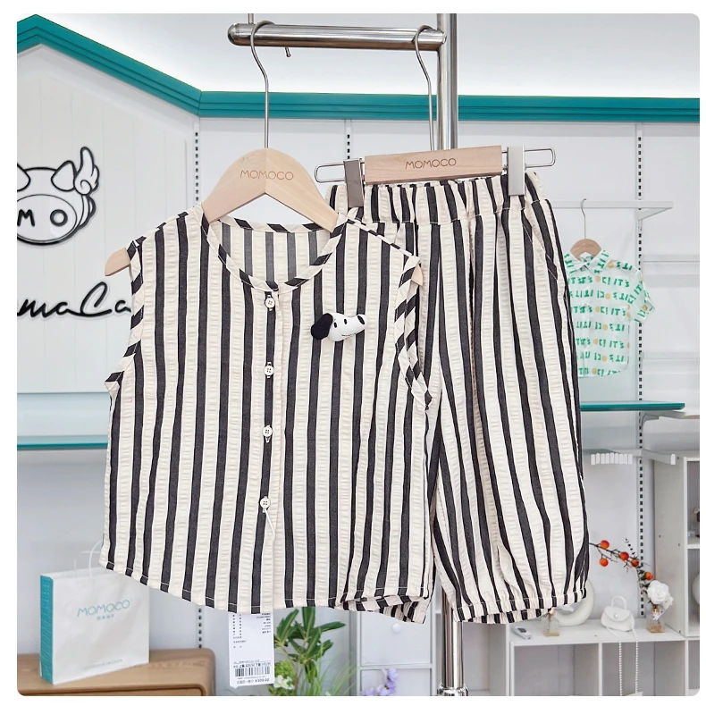 MOMOCO男童夏季休闲立体条纹套装77230578561