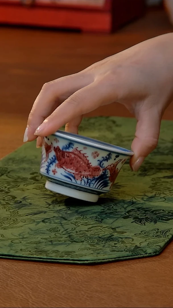 福利款刻画堂纯手工手绘青花釉里红