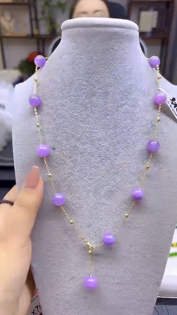 翡翠银S925镀金镶嵌项链DIY款X248