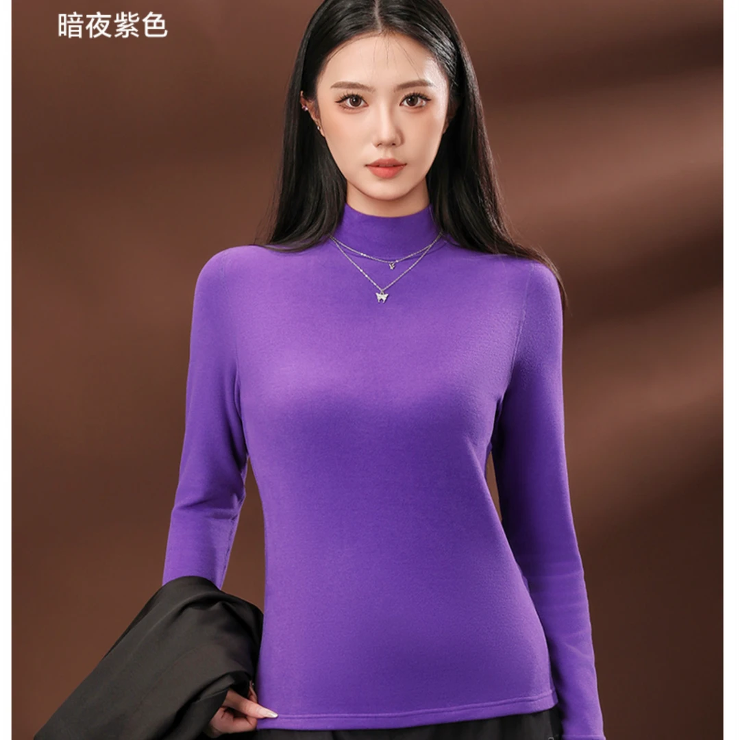 8877【300克热力依翡丝打底衫】女外穿冬上衣紧身百搭厚绒衣可机洗