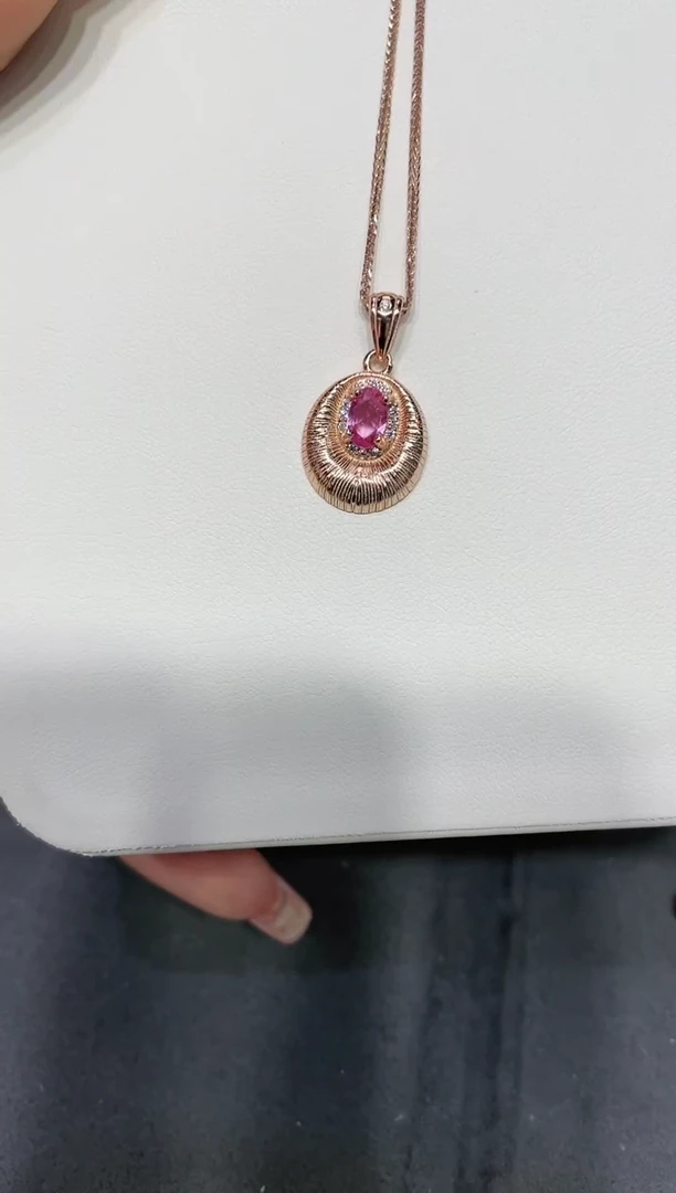 S925银镶嵌彩色蓝宝石吊坠（不含链）