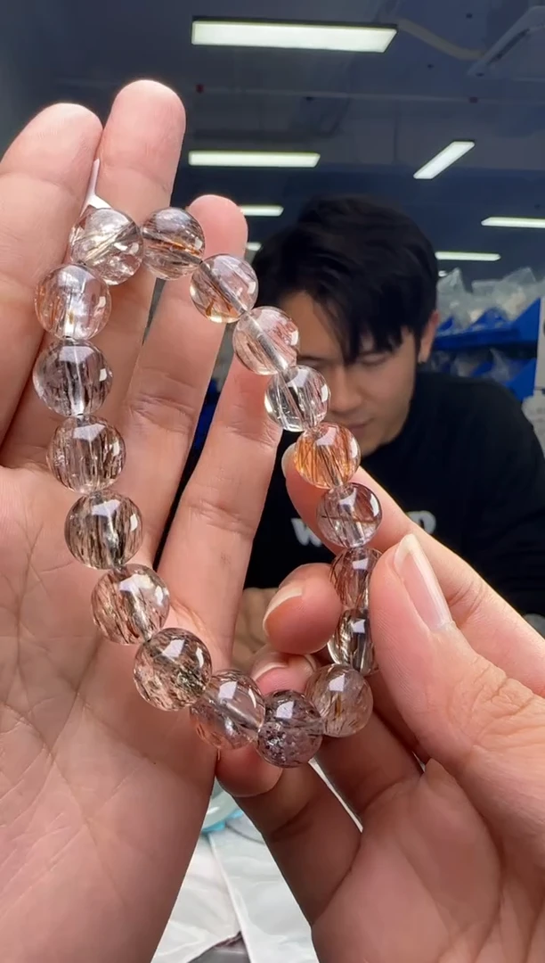 【闪购商品】水晶手串未镶嵌黑金超圆珠单圈11mm