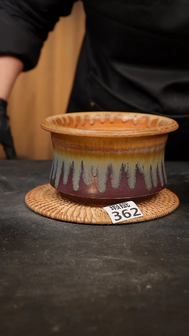 【闪购商品】瓷片362泥泥手工花盆口15高10