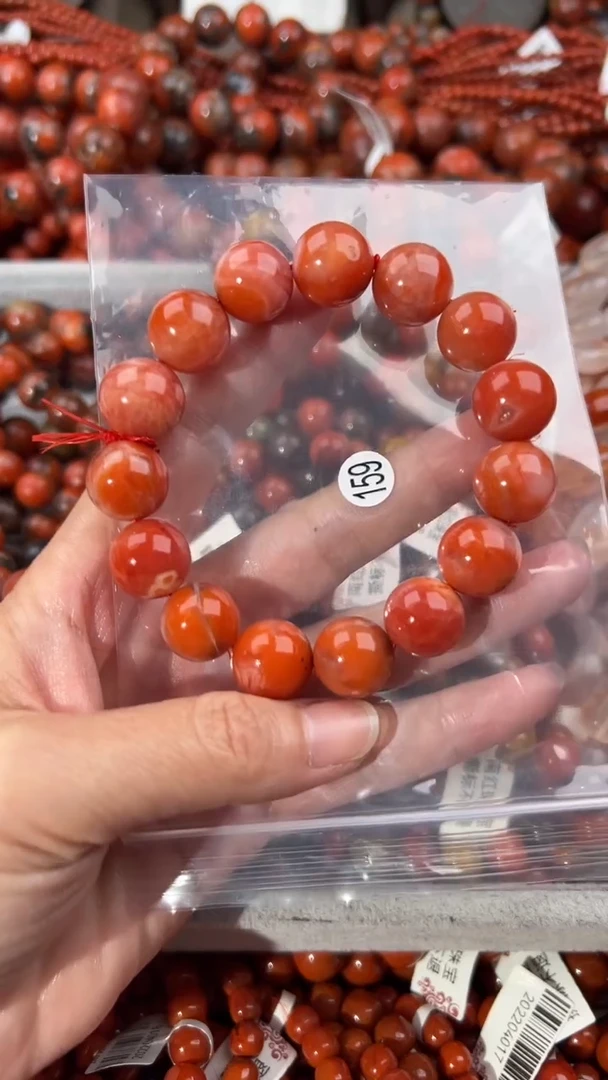 南红玛瑙手串未镶嵌14+