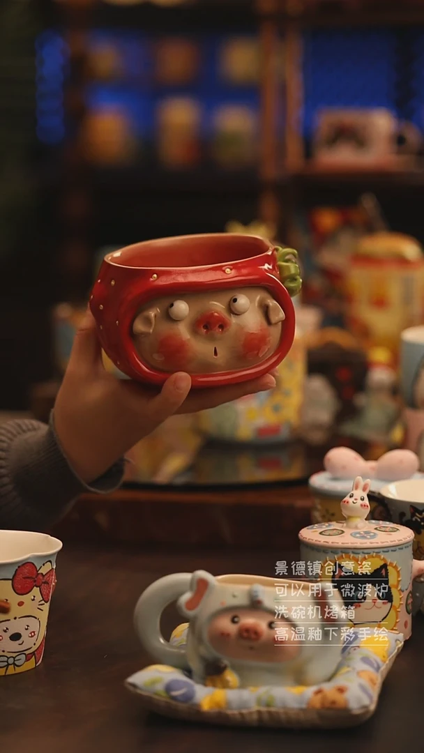 陶瓷景德镇可爱陶瓷釉下彩绘设计师款