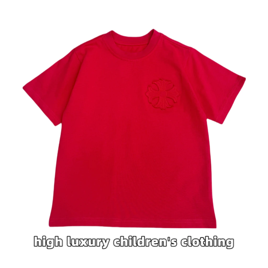 经典【太阳花】重磅棉圆领中性风上衣夏季儿童短袖T恤