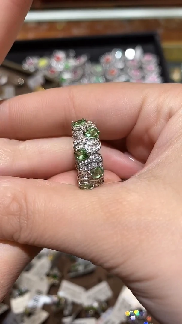 银S925镶嵌戒指定制石榴石楚楚珠宝中古甄选不退换